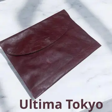 ultima Tokyo 버건디 가죽 클러치백