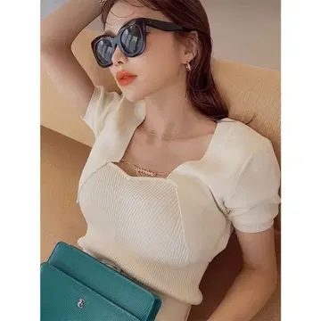 eimy 체인 크롭 가디건