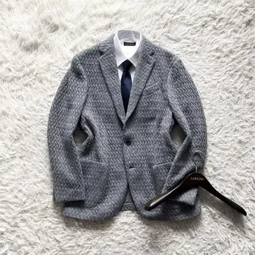 <>LARDINI 그레이 울 니트 자켓 사이즈 50