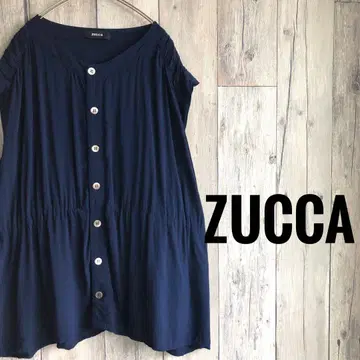 zucca 주카 레이온 블라우스 드로 코드 슬리브리스 노카라