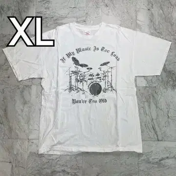 티셔츠 밴딩 티 남성용 XL 화이트 멕시코제 반팔 프린트 로고