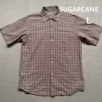 SUGARCANE 반팔 체크 셔츠 L 시어서커