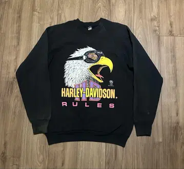 Harley Davidson 맨투맨 이글 USA제 XL 블랙