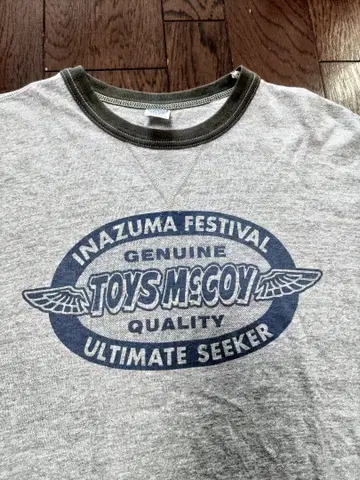TOYS McCOY lightning 티셔츠 링거 티셔츠 L 그레이