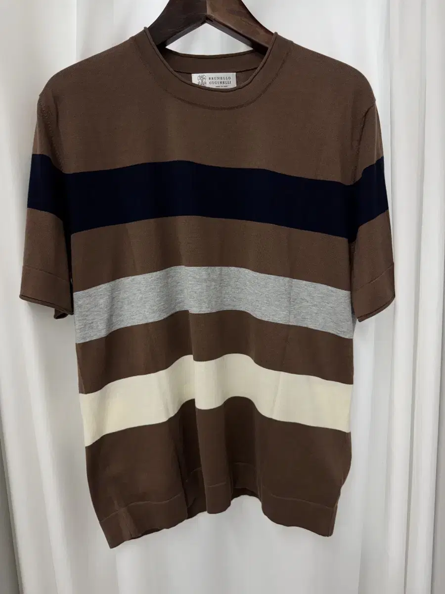 Brunello Cucinelli Brown Knit Short Sleeve