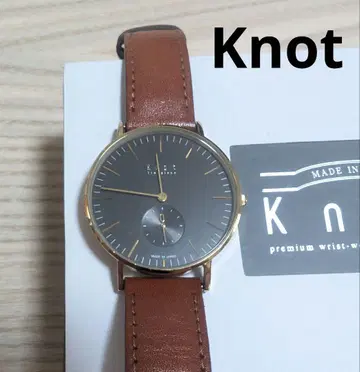 Knot 노트 손목시계 가죽 벨트 박스 포함