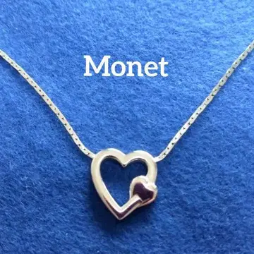 80' Monet 실버 하트형 펜던트 목걸이 시원하고 세련된