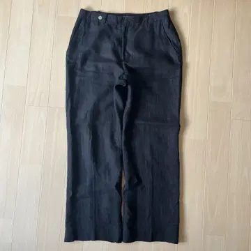LAUREN Ralph Lauren 블랙 린넨 와이드 슬랙스