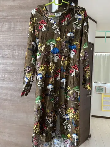 스칼라 버섯 셔츠 롱 원피스