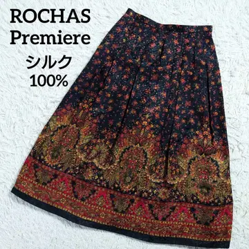 ROCHAS 롱 스커트 실크 100% 올 패턴 레리안 9호 일본제
