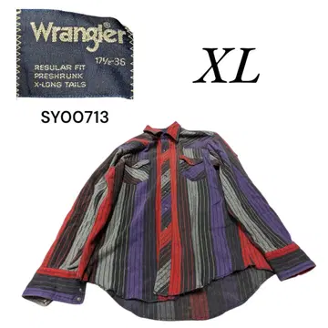 Wrangler 구제 의류 스트랩 긴팔 셔츠 XL 블랙