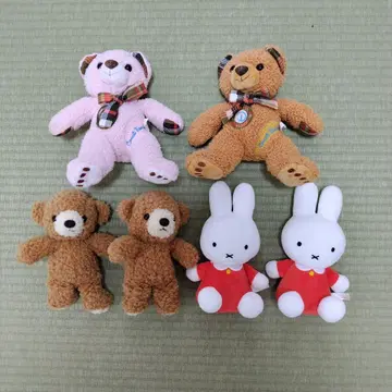 미피 & 베이지 & 핑크 & 브라운 곰 봉제 인형 6개 세트