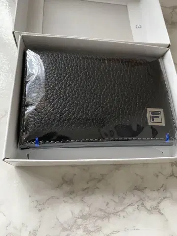 휠라 명함지갑 카드 케이스 새상품 블랙 소가죽