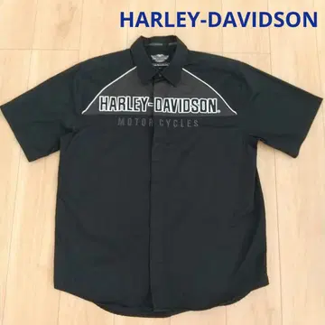 HARLEY-DAVIDSON 반팔 셔츠 남성용 L 사이즈 블랙