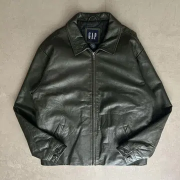 GAP 다크 그린 가죽 자켓