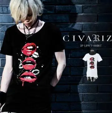 CIVARIZE 립 프린트 블랙 티셔츠 46
