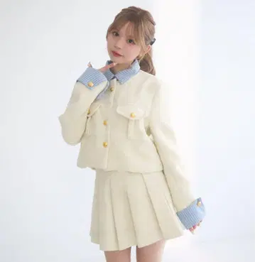 TITTY&CO. 트위드 자켓 & 플리츠 스커트 셋업