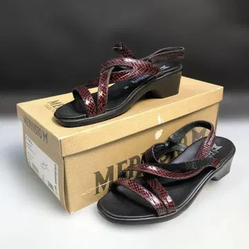 MEPHISTO 뮬 샌들 스트랩 타입 38 블랙 레드