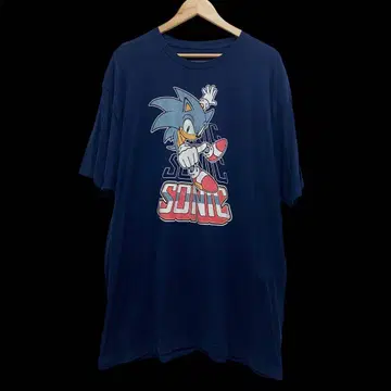 US 구제 의류 초레어 소닉 SONIC 네이비 2XL 애니메이션 캐릭터