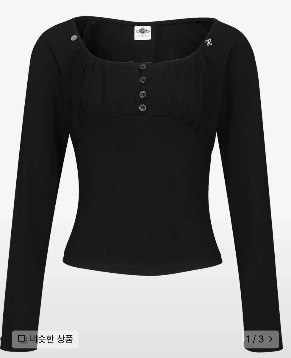 Plasma Sphere BIJOU T-SHIRT IN BLACK (Shirring T-Shirt)