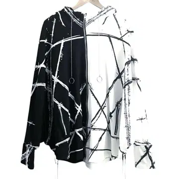 CIVARIZE NOVESSEL 바이컬러 판초 지퍼 후드티