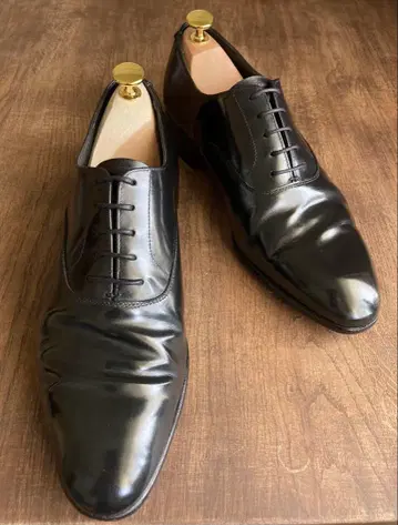 Crockett & Jones 플레인토 유리 가죽 블랙 7E 25cm