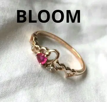 빈티지 BLOOM 루비 골드 코팅 반지 SILVER cz