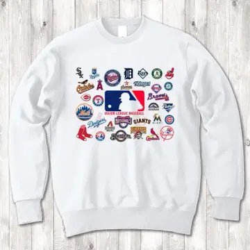 MLB 메이저리그 야구 랩 T 프린트 화이트 맨투맨 XL