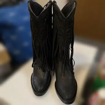 프린지 블랙 웨스턴 부츠 BOTASjaca
