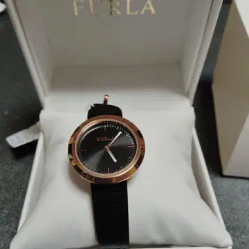 FURLA 아날로그 쿼츠 손목시계 블랙/로즈 골드