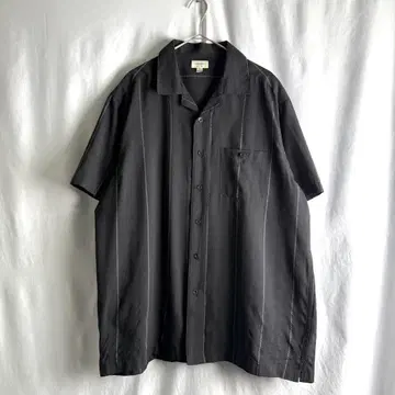 00s HAGGAR 오픈 카라 폴리에스테르 레이온 셔츠 XL