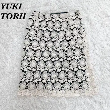 새상품급 YUKI TORII 유키토리 크로셰 니트 레이스 스커트 40