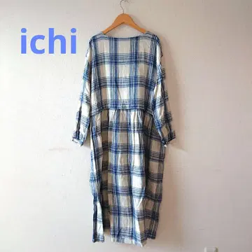ichi 체크 무늬 롱 원피스