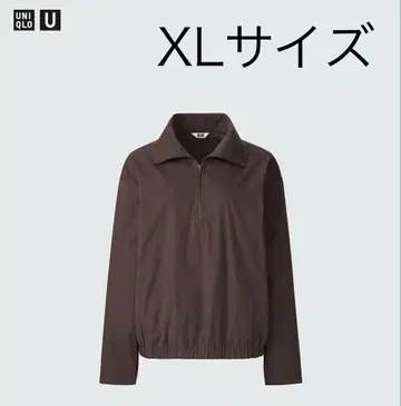 유니클로 U 유니클로 코튼 블렌드 하프 지퍼 블라우스 XL