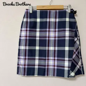 브룩스브라더스 체크 무늬 네이비 퍼플 스쿨 걸