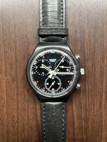 미사용품 Swatch 크로노그래프 앤티크 스와치 블랙 빈티지 상품