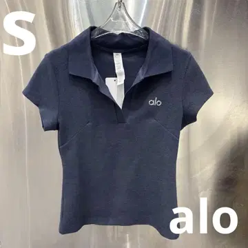 ALO YOGA V넥 폴로 반팔 상의 딥 네이비 S