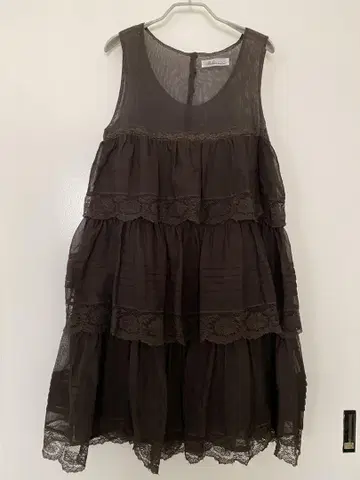 Bibiris 다크 브라운 레이스 원피스