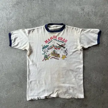 60s70s 링거 티셔츠 USA제 XL 재즈 페스티벌 네이비