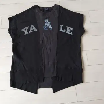 미사용 FRAMeWORK YALE 리메이크풍 컷오프 반팔 맨투맨
