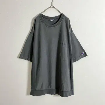 챔피온 리버스 위브 반팔 티셔츠 자수 로고 그레이 구제 의류