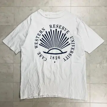 90's Velva Sheen 칼리지 프린트 반팔 티셔츠 KW-63