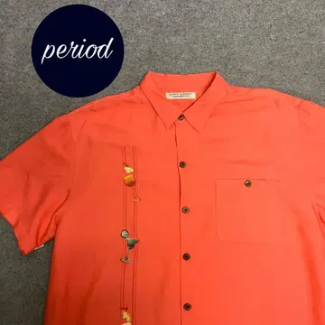 P1862 ISLAND REPUBLIC 자수 레이온 셔츠