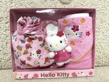 초레어 헬로키티 마스코트 홀더와 쁘띠 타월 복조리 세트 카오하나