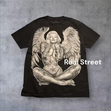 RealStreet 그래픽 T 블랙 스트릿 US 코튼
