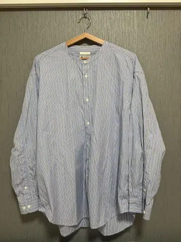 EDIFICE THOMAS MASON 스트라이프 노카라 긴팔 셔츠