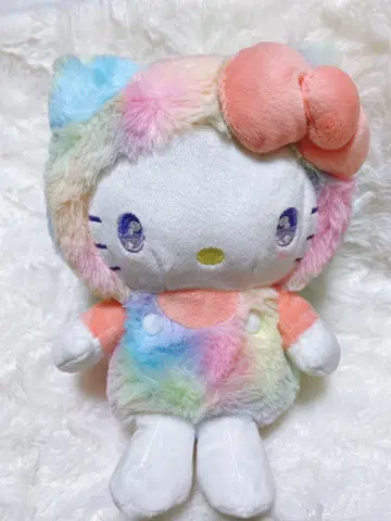 산리오 레인보우 봉제 인형 키티 체인 포함