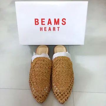 빔즈 페이퍼 레이스 뜨개질 뮬 중고품