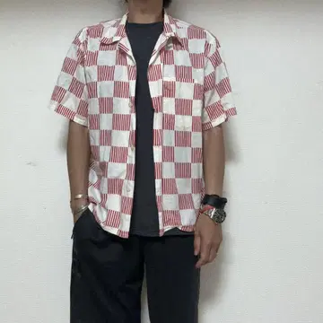 텐더 로인 T-COTTON SHT C S/S 체크 무늬 깃발 셔츠 S