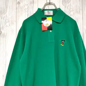 새상품 디즈니 디즈니 피케 셔츠 긴팔 자수 로고 미키 90s L